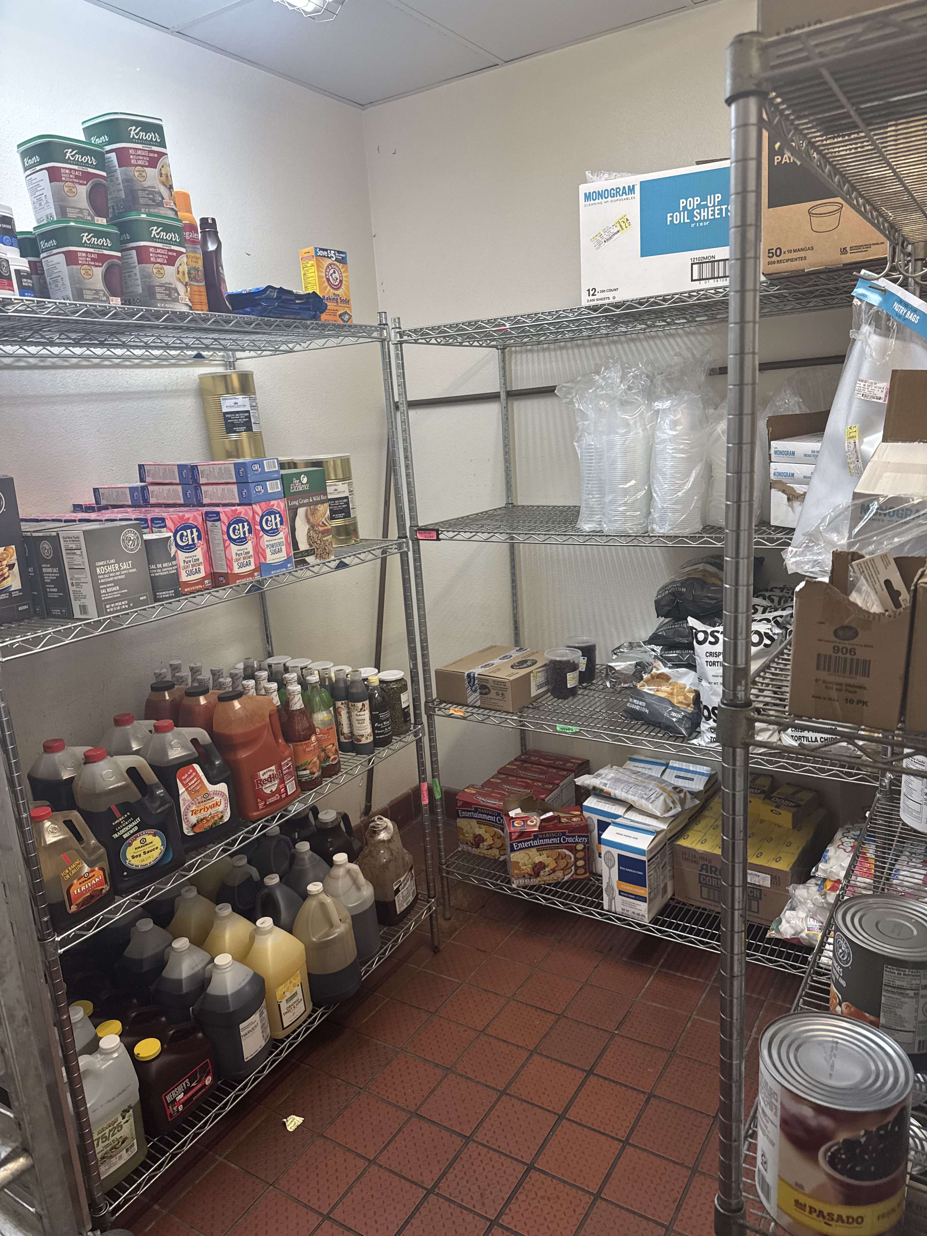 Commercial kitchen dry storage — real KIM scan photo